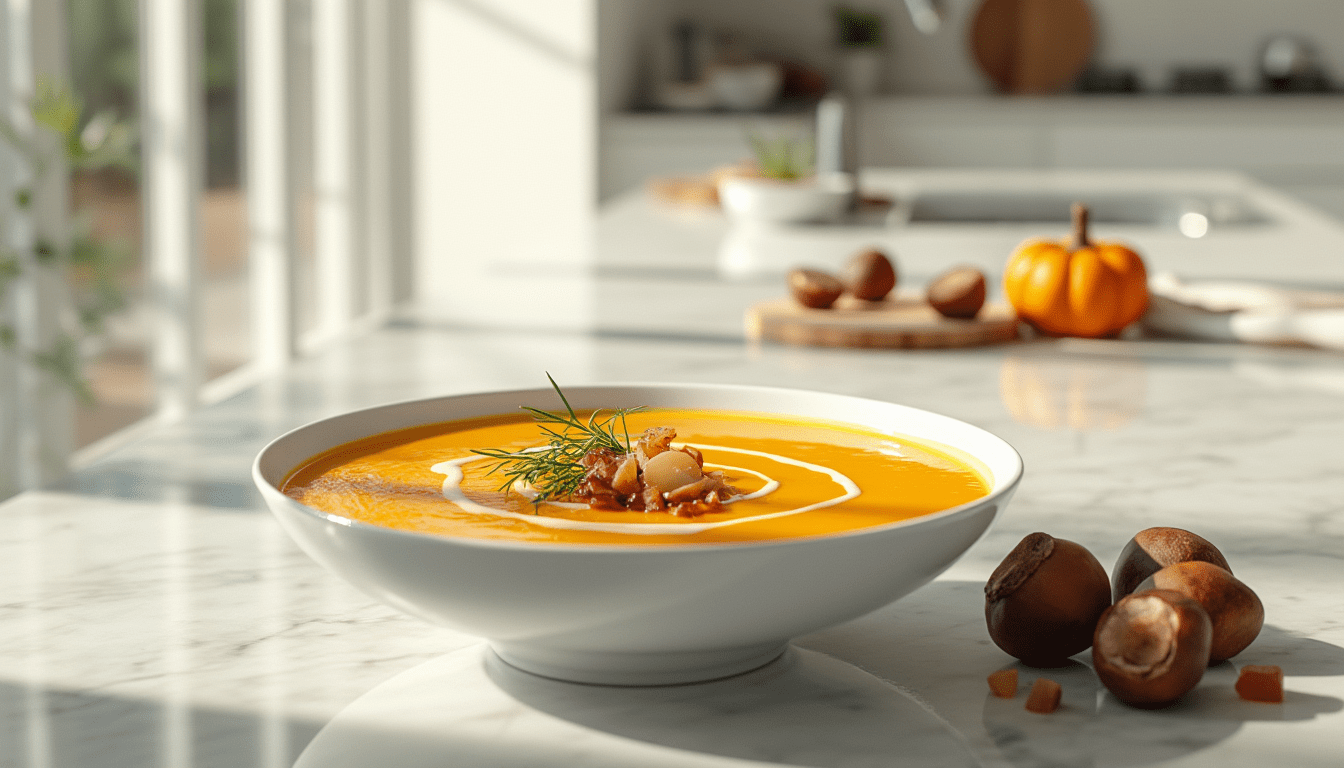 Recette de soupe potiron-châtaignes